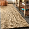 thumbnail image 1 of JONATHAN Y NATURAL FIBER 2 x 8 Runner Rug, Espina Hand Woven Herringbone Chunky Jute - Natural, NFR101A-28, 1 of 8