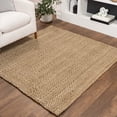 thumbnail image 1 of JONATHAN Y NATURAL FIBER 5' Square Area Rug, Espina Hand Woven Herringbone Chunky Jute - Natural, NFR101A-5SQ, 1 of 8