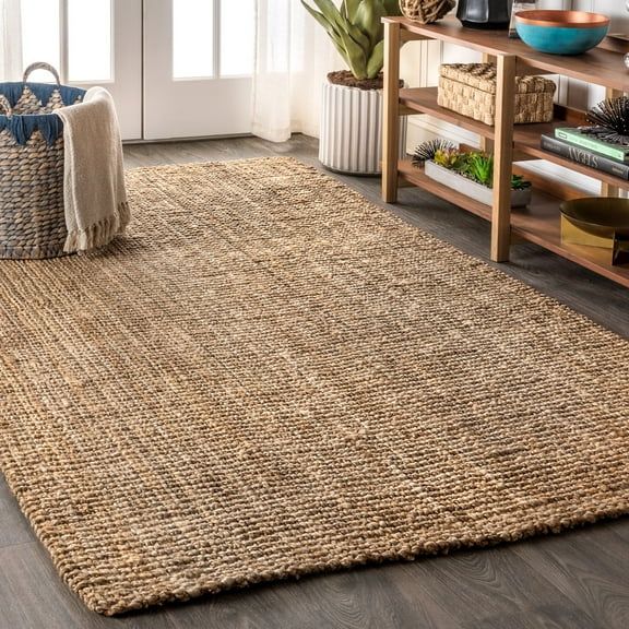 JONATHAN Y NRF102A-13 Pata Hand Woven Chunky Jute Natural 10 ft. x 13 ft. Area Rug, Bohemian Transitional, Pet Friendly, Stain Resistant, Easy to Clean, for Living Room; Kitchen, Bedroom