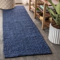 thumbnail image 1 of JONATHAN Y NATURAL FIBER 2 x 8 Runner Rug, Pata Hand Woven Chunky Jute - Navy, NRF102D-2, 1 of 4