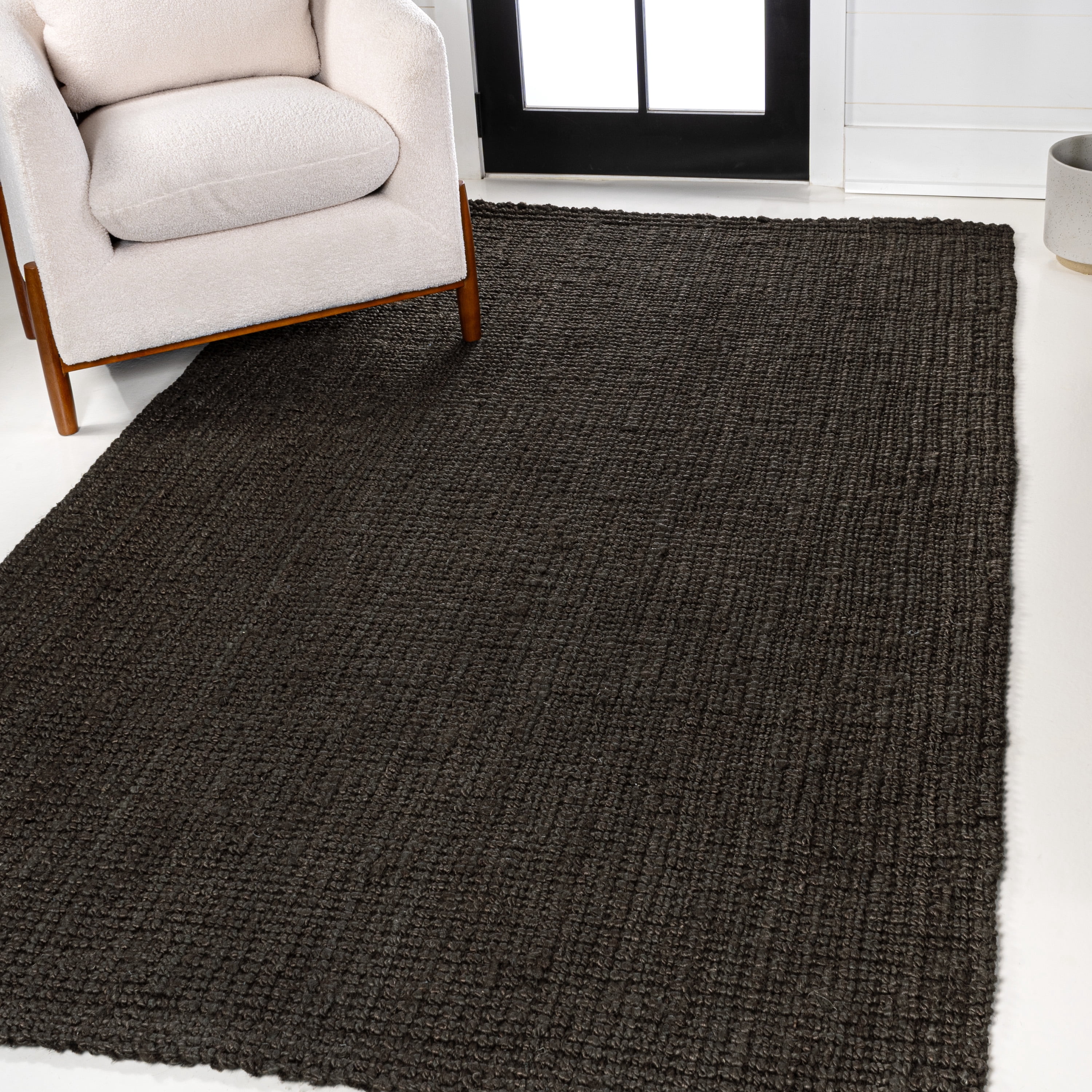 JONATHAN Y NATURAL FIBER 5 x 8 Area Rug, Pata Hand Woven Chunky Jute - Brown, NRF102G-5