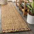 thumbnail image 1 of JONATHAN Y NATURAL FIBER 2 x 12 Runner Rug, Pata Hand Woven Chunky Jute with Fringe - Natural, NRF103A-212, 1 of 7