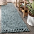 thumbnail image 1 of JONATHAN Y NATURAL FIBER 2 x 18 Runner Rug, Pata Hand Woven Chunky Jute with Fringe - Light Blue/Gray, NRF103B-218, 1 of 6