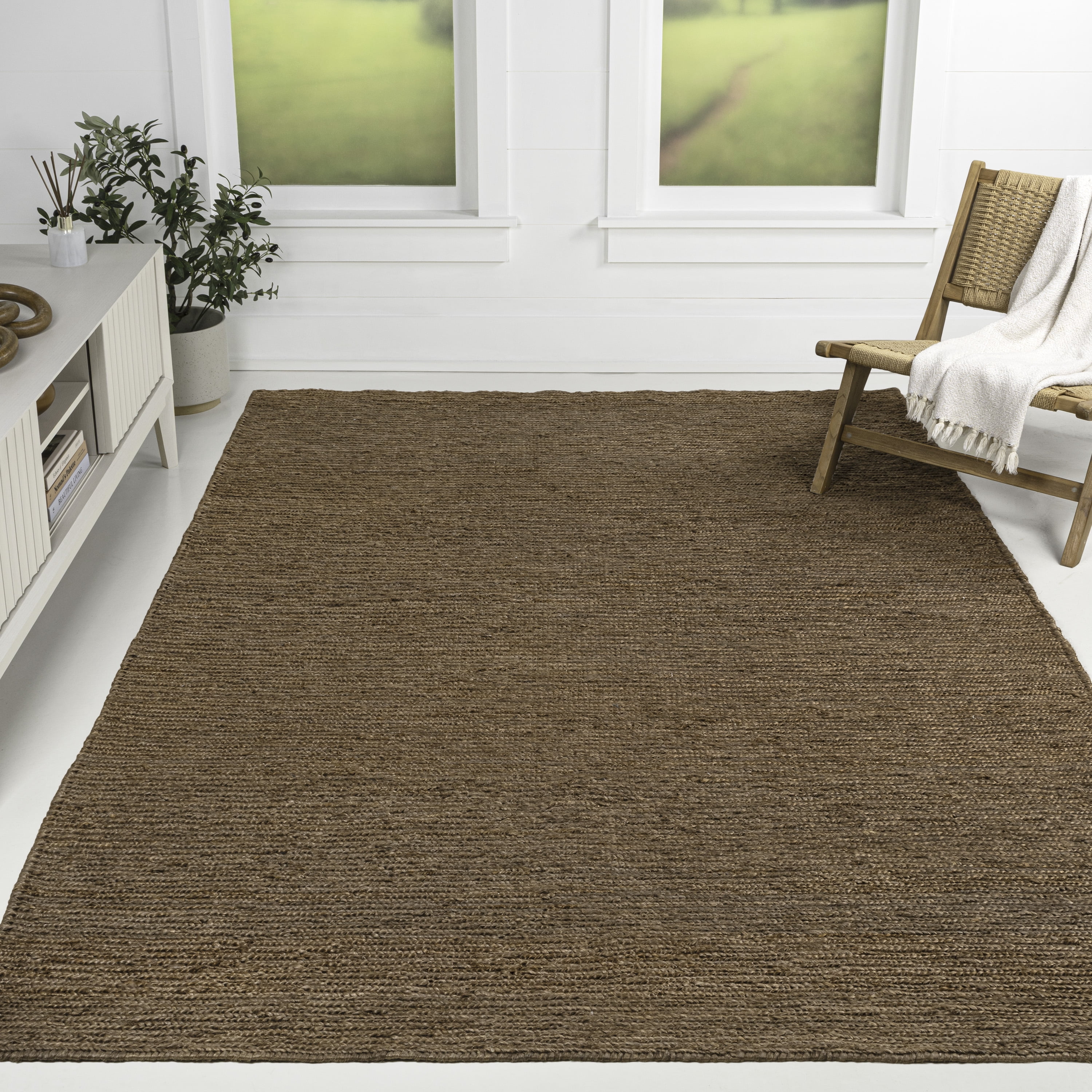 JONATHAN Y NATURAL FIBER 4 x 6 Area Rug, Griffin Rustic Farmhouse Woven ...