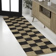thumbnail image 1 of JONATHAN Y NATURAL FIBER 2 x 8 Runner Rug, Theo Farmhouse Woven Jute Checkerboard - Natural/Black, NRF203B-28, 1 of 5