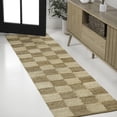 thumbnail image 1 of JONATHAN Y NATURAL FIBER 2 x 10 Runner Rug, Theo Farmhouse Woven Jute Checkerboard - Natural/Bleach, NRF203C-210, 1 of 6