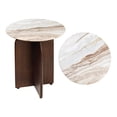 thumbnail image 1 of JONATHAN Y Naomi 18" Rustic Minimalist Marble/Wood X-Base Accent Table, White Marble/Walnut Wood, END5002A, 1 of 7
