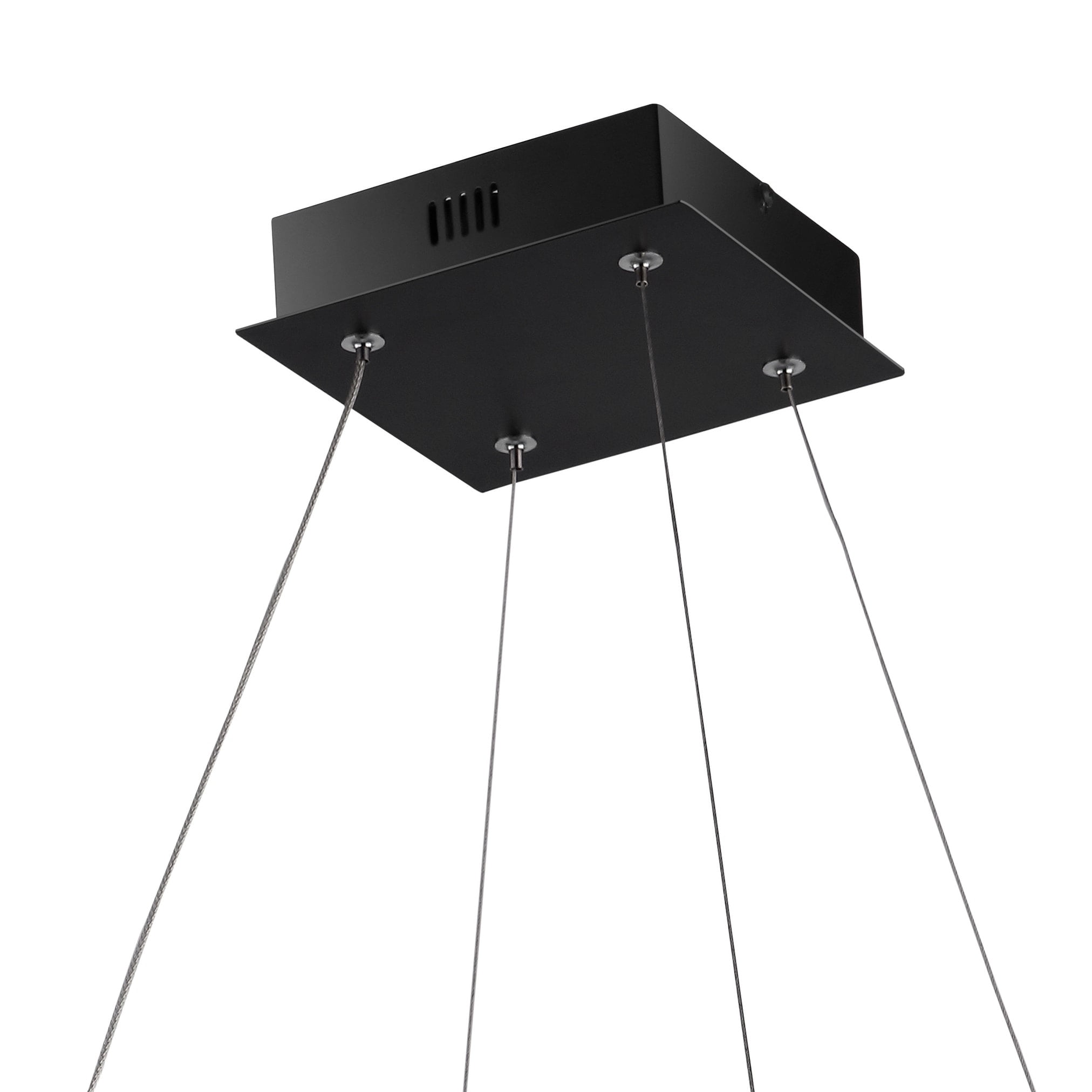 Nero Black Metal Square LED Pendant Chandelier, 15.75"