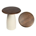 thumbnail image 1 of JONATHAN Y Otto 18" Modern Rustic Round Wood/Metal Accent Table, Walnut Wood/Warm Ivory, END5001B, 1 of 7