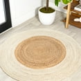 thumbnail image 1 of JONATHAN Y ANSA 6' Round Area Rug, Oceana Two-Tone Boho Jute Circle - Cream/Natural, RNF115A-6R, 1 of 5