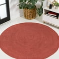 thumbnail image 1 of JONATHAN Y ANSA 5' Round Area Rug, Zara Braided Coastal Cottage Jute - Red, RNF116A-5R, 1 of 6