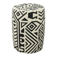 thumbnail image 1 of JONATHAN Y Rafi 17.75" MidCentury Modern Geometric Drum Garden Stool, Black/Cream, 1 of 10