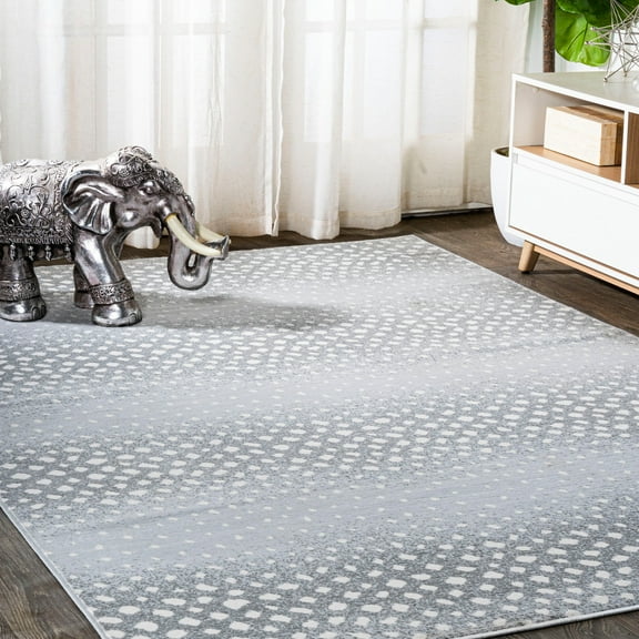 JONATHAN Y SAFARI 4 x 6 Area Rug, Antelope Animal - Light Gray/Cream, SAF100B-4