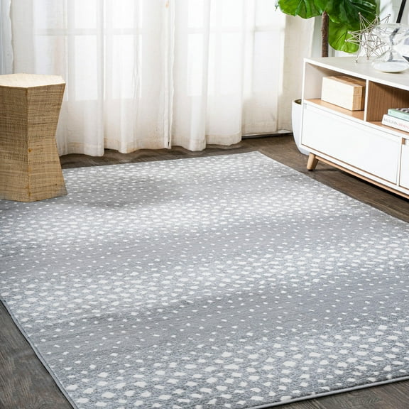 JONATHAN Y SAFARI 4 x 6 Area Rug, Antelope Animal - Gray/Cream, SAF100C-4