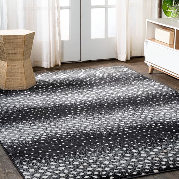 JONATHAN Y SAFARI 4 x 6 Area Rug, Antelope Animal - Black/Cream, SAF100A-4