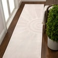 thumbnail image 1 of JONATHAN Y SANDSTONE 2 x 8 Runner Rug, Aelius Scandinavian Abstract Sun Two-Tone - White/Cream, SND101B-28, 1 of 7