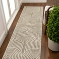 thumbnail image 1 of JONATHAN Y SANDSTONE 2 x 8 Runner Rug, Ariana Art Deco Striped Arches Two-Tone - Beige/Cream, SND100A-28, 1 of 8