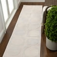 thumbnail image 1 of JONATHAN Y SANDSTONE 2 x 8 Runner Rug, Helena Circles In Squares - White/Cream, SND104B-28, 1 of 8
