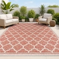 thumbnail image 1 of JONATHAN Y SANTA MONICA 10 x 14 Area Rug, Trebol Moroccan Trellis Textured Weave - Red/Beige, SMB109C-14, 1 of 3