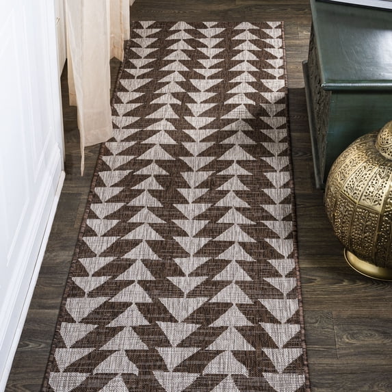 JONATHAN Y SANTA MONICA 2 x 10 Runner Rug, Andratx Tribal Geometric - Brown/Beige, SMB126A-210