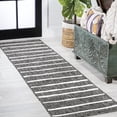 thumbnail image 1 of JONATHAN Y SANTA MONICA 2 x 10 Runner Rug, Colonia Berber Stripe - Black/Ivory, SMB125E-210, 1 of 8