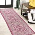 thumbnail image 1 of JONATHAN Y SANTA MONICA 2 x 10 Runner Rug, Sinjuri Medallion Textured Weave - Fuchsia/Light Gray, SMB101G-210, 1 of 4