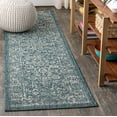 thumbnail image 1 of JONATHAN Y SANTA MONICA 2 x 10 Runner Rug, Tela Bohemian Textured Weave Floral - Teal/Gray, SMB100C-210, 1 of 5