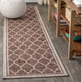 thumbnail image 1 of JONATHAN Y SANTA MONICA 2 x 20 Runner Rug, Trebol Moroccan Trellis Textured Weave - Espresso/Taupe, SMB109B-220, 1 of 6