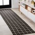 thumbnail image 1 of JONATHAN Y SANTA MONICA 2 x 8 Runner Rug, Grid Squares - Dark Gray/Cream, SMB200B-28, 1 of 4