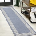 thumbnail image 1 of JONATHAN Y SANTA MONICA 2 x 8 Runner Rug, Lucia Diamond Border - Blue/Cream, SMB207C-28, 1 of 9