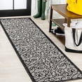 thumbnail image 1 of JONATHAN Y SANTA MONICA 2 x 8 Runner Rug, Madrid Vintage Filigree Textured Weave - Light Gray/Black, SMB107E-28, 1 of 8
