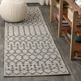 thumbnail image 1 of JONATHAN Y SANTA MONICA 2 x 8 Runner Rug, Ourika Moroccan Geometric Textured Weave - Light Gray/Black, SMB108E-28, 1 of 5