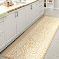 thumbnail image 1 of JONATHAN Y SANTA MONICA 2 x 8 Runner Rug, Sinjuri Medallion Textured Weave - Yellow/Cream, SMB101I-28, 1 of 4