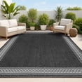 thumbnail image 1 of JONATHAN Y SANTA MONICA 3 x 5 Area Rug, Lucia Diamond Border - Black/Gray, SMB207G-3, 1 of 9