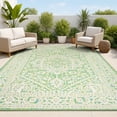 thumbnail image 1 of JONATHAN Y SANTA MONICA 4 x 6 Area Rug, Sinjuri Medallion Textured Weave - Cream/Green, SMB101H-4, 1 of 8