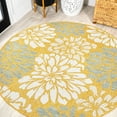 thumbnail image 1 of JONATHAN Y SANTA MONICA 5' Round Area Rug, Zinnia Floral Textured Weave - Yellow/Cream, SMB110G-5R, 1 of 8