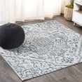 thumbnail image 1 of JONATHAN Y SANTA MONICA 5' Square Area Rug, Estrella Bohemian Medallion Textured Weave - Teal/Gray, SMB105C-5SQ, 1 of 3
