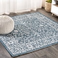 thumbnail image 1 of JONATHAN Y SANTA MONICA 5' Square Area Rug, Palazzo Vine and Border Textured Weave - Teal/Gray, SMB103B-5SQ, 1 of 3