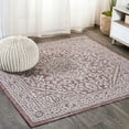 thumbnail image 1 of JONATHAN Y SANTA MONICA 5' Square Area Rug, Sinjuri Medallion Textured Weave - Red/Taupe, SMB101A-5SQ, 1 of 4