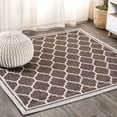 thumbnail image 1 of JONATHAN Y SANTA MONICA 5' Square Area Rug, Trebol Moroccan Trellis Textured Weave - Espresso/Taupe, SMB109B-5SQ, 1 of 5