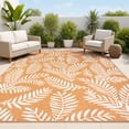 thumbnail image 1 of JONATHAN Y SANTA MONICA 5 x 8 Area Rug, Nevis Palm Frond - Orange/Cream, SMB119E-5, 1 of 8