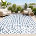 thumbnail image 1 of JONATHAN Y SANTA MONICA 5 x 8 Area Rug, Tokay Bohemian Geometric - Ivory/Blue, SMB132B-5, 1 of 8