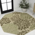 thumbnail image 1 of JONATHAN Y SANTA MONICA 8' Octagon Area Rug, Zinnia Floral Textured Weave - Sage/Brown, SMB110A-8TGN, 1 of 4