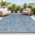 thumbnail image 1 of JONATHAN Y SANTA MONICA 9 x 12 Area Rug, Tela Bohemian Textured Weave Floral - Navy/Gray, SMB100B-9, 1 of 3