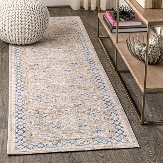 JONATHAN Y SHABBY CHIC 2 x 8 Runner Rug, Stirling English Country Argyle - Gray/Blue, SBC301D-28