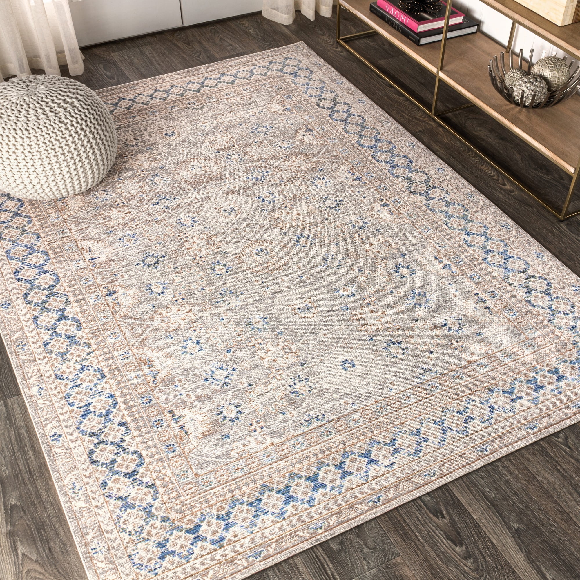 JONATHAN Y SHABBY CHIC 5 x 8 Area Rug, Stirling English Country Argyle ...