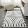 thumbnail image 1 of JONATHAN Y SOUTH BEACH 2 x 10 Runner Rug, Rabat Pile Mini-Diamond Trellis - White/Black, SBH101B-210, 1 of 9