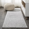 thumbnail image 1 of JONATHAN Y SOUTH BEACH 2 x 10 Runner Rug, Rabat Pile Mini-Diamond Trellis - White/Black, SBH101B-210, 1 of 9