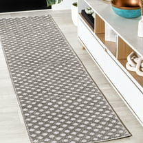 JONATHAN Y SOUTH BEACH 2 x 8 Runner Rug, Rabat Pile Mini-Diamond Trellis - Dark Gray/Ivory, SBH101C-28