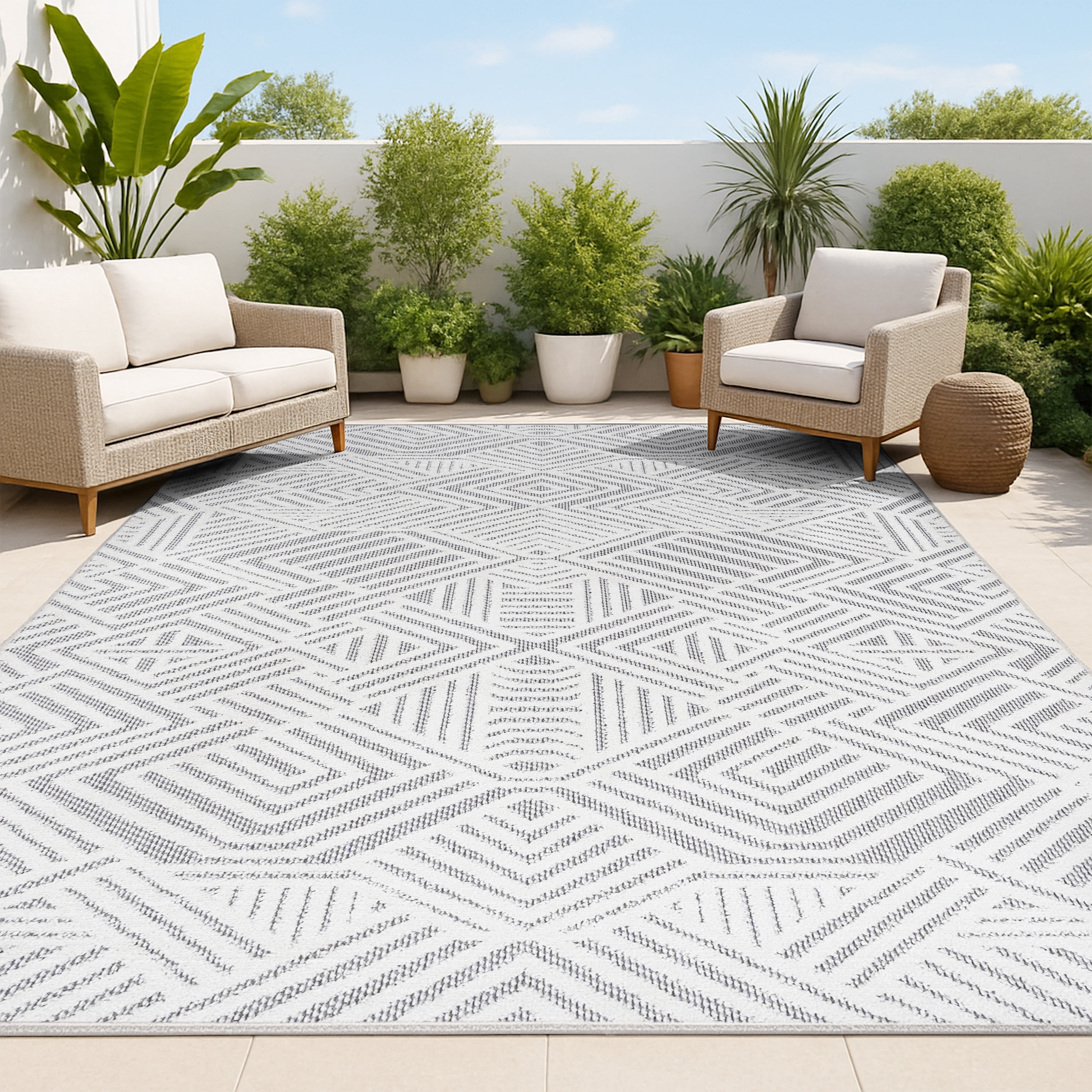 JONATHAN Y SOUTH BEACH 4 x 6 Area Rug, Jordan Pile Art Deco Geometric ...